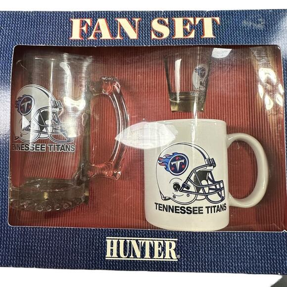 Hunter Vintage Tennessee Titans Beer Mug Shot Glass Coffee Mug Fan Set - Picture 1 of 7